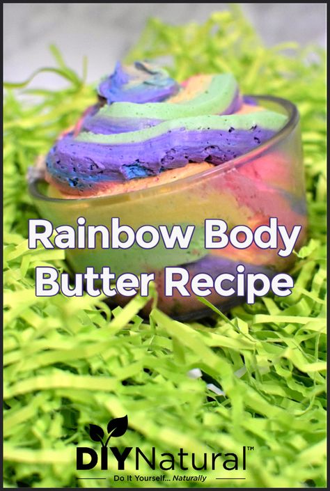 This rainbow body butter is not simple but it is fun to make and, because of the beautiful colors, is both skin-soothing and eye-catching. Enjoy making it! Diy Pumpkin Spice, Diy Body Butter, Lotion Recipe, Body Butters Recipe, Natural Beauty Diy, Dry Winter Skin, Grapefruit Essential Oil, Winter Skin, Dry Skin Care