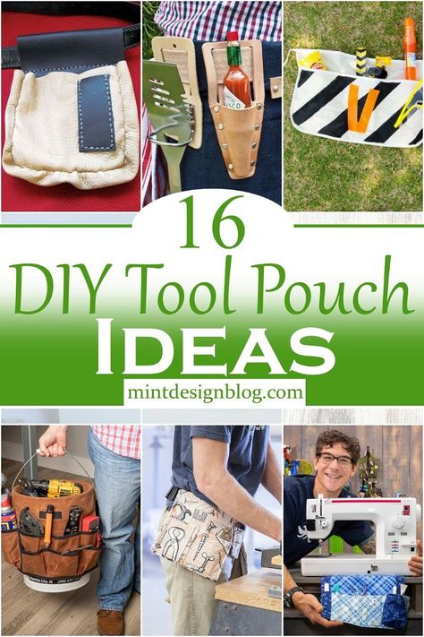 Tool Pouch Ideas, Cheap Outdoor Pouch With Pockets, Tool Bag Diy, Diy Faraday Pouch, Tool Belt Diy, Tool Bag Organization, Small Tool Pouch, Diy Leather Tools, Leather Tool Pouches