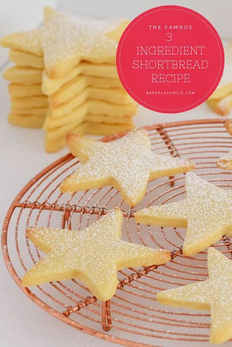 3 Ingredient Shortbread, Traditional Shortbread Recipe, Christmas Biscuits Recipe, Sugar Biscuits, Easy Biscuit Recipe, 3 Ingredient Cookies, Plain Cookies, Sweet Potato Bread, Shortbread Recipe