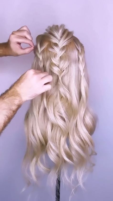 Instagram Half Up Homecoming Hair Tutorial, Pulled Back Wedding Hair Half Up, Diy Hair Wedding Guest, Wedding Hair With Extensions Half Up, Fancy Braided Hairstyles Prom, Easy Diy Wedding Hair Half Up, Easy Half Up Half Down Hairstyles Formal, Side Hairstyles Wedding, Homecoming Hair Tutorials