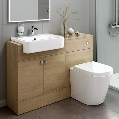 15+ Modern Toilet Sink Combo For Small Bathroom Space - Architectures Ideas Toilet And Sink Unit, Mini Bad, Oak Vanity, Fitted Bathroom Furniture, Toilet Vanity, Best Kitchen Design, Sink Vanity Unit, Small Bathroom Interior, Bathroom Furniture Storage