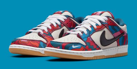 Parra's New Nike SB Dunk Collab Is Releasing This Month | Complex Kobe Bryant Sneakers, Nike Sb Dunk Low Pro, Multicolor Shoes, Art Outfit, Nike Models, Nike Sb Dunk Low, Sb Dunk Low, Nike Sb Dunks Low, Nike Sb Dunk