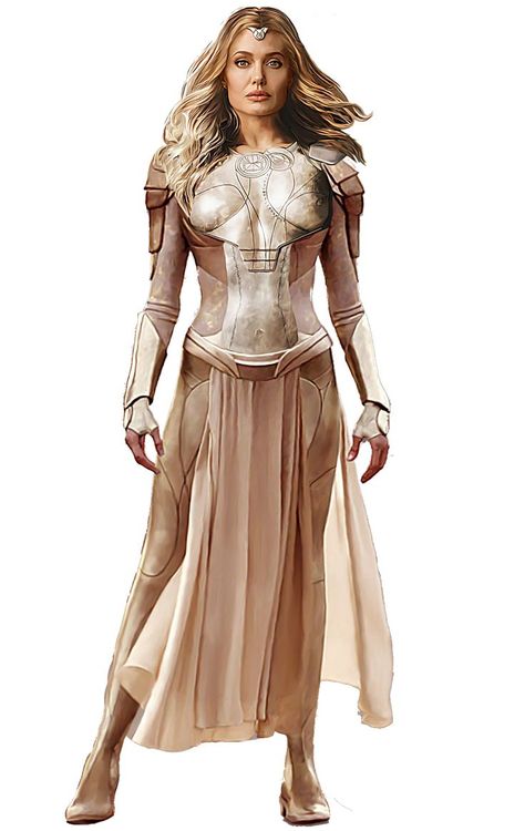 Marvel Eternity, Thena Eternals, Eternals Marvel, Scarlet Witch Costume, Marvel Concept Art, Marvel Superheroes Art, Gold Costume, Female Armor, Female Superhero