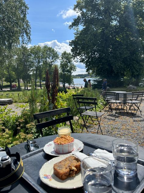 summer, scandi, swedish summer, cafe, fika, beach Swedish Fika Aesthetic, Swedish Cafe, Summer Cafe, Swedish Fika, Summer Vision, Swedish Summer, Swedish Cottage, Small Cafe, Book Cafe