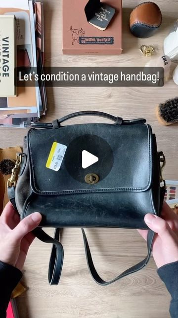 Cherise on Instagram: "✨wanna condition and up the value of your vintage handbag? ✨

Use valuable conditioning treatments to increase the value and longevity of your handbag.

👗FOLLOW FOR ME THRIFT TIPS! 👗

Thanks to @wildernessstyler on TikTok 

#thrifthaul #ootd #thriftstorefinds #thrift #thrifty #thrifted #thriftedfashion #outfits #outfitoftheday #creator #creatorgrams #goodwill #goodwillhunting #goodwillfinds #secondhand #secondhandfashion #kentuckyblogger #kentuckylife #kentuckyforkentucky #kentucky #kentuckykicksass #kentuckyliving #kentuckygirl" Vintage Bag Outfit, Bridget Brown, Clean Leather Purse, Coach Bag Outfit, Handbag Repair, Coach Vintage Handbags, Purse Cleaning, Upcycled Accessories, Leather Restoration