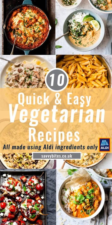 Dinner Ideas On A Budget, Vegetarian Dinner Ideas, Cheap Vegetarian Meals, Easy Vegetarian Recipes, Recipes On A Budget, Aldi Meal Plan, Aldi Recipes, Easy Vegetarian Dinner, Vegetarian Meal Plan