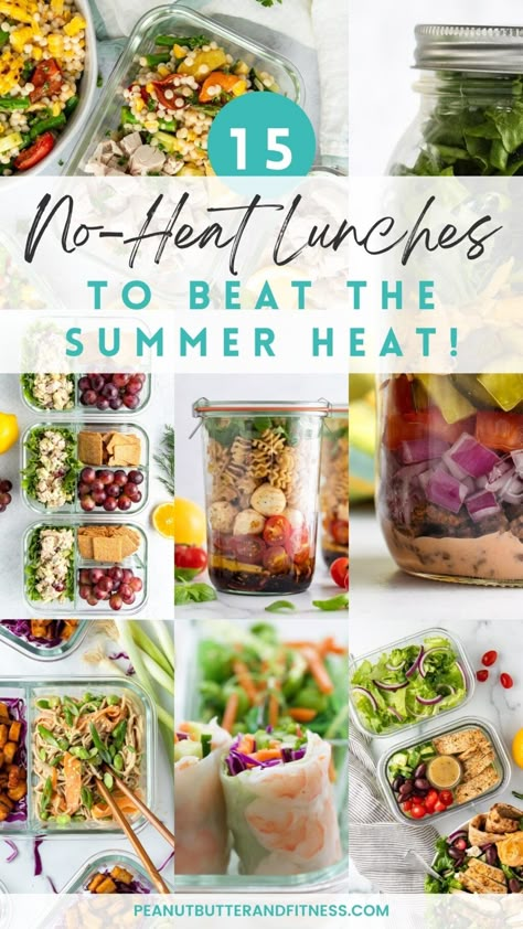 Light Meal Prep Lunches, Meal Prep You Dont Have To Heat Up, No Chicken Meal Prep, Clean Lunch Meal Prep, Work Week Lunches Food Prep, Cold Filling Lunch Ideas, No Deli Meat Lunch Ideas, Packed Dinner Ideas For Work, Meal Prep Lunch No Microwave