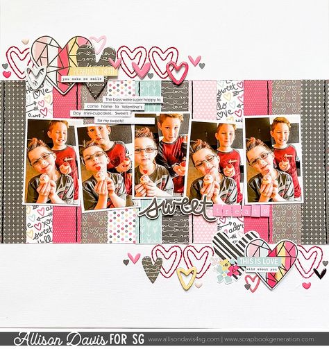 Allison Davis, Wedding Scrapbooking Layouts, Scrapbook Generation, Scrapbook Design Layout, Scrapbook Pictures, Project Life Layouts, Paper Layout, Picture Layouts, Scrapbook Layout Sketches