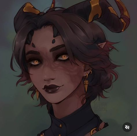 Heterochromia Eyes Character Art, Dark Skinned Female Character Art, Dnd Hairstyles Female, Hexblood Dnd Character Female, Dark Skin Character Design Women, Demi God Oc, Tiefling Male Character Concept, Hexblood Dnd, Dnd Tiefling Character Design