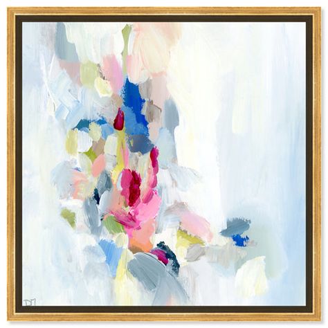 Soicher-Marin Charlotte Moss Bouquet of Dahlias - Picture Frame Painting on Paper | Perigold Blue Abstract Wall Art, Contemporary Framed Art, Blue Abstract Painting, Canvas Art Wall Decor, Oliver Gal, New Wall, Framed Canvas Wall Art, Blue Abstract, Art Abstrait