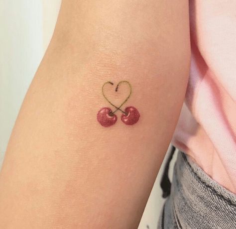 #thightattoo #thightattoos #tattoo #womenthightattoo #flowerthightattoo #tattoos #usa #blackbandarmtattoo #bandtattoo #band #lipstattoo #necktattoo #cherrytattoo Adorable Tattoos, Cherry Tattoos, Cute Little Tattoos, Discreet Tattoos, Dainty Tattoos, Subtle Tattoos, Aesthetic Tattoo, Dream Tattoos, Elegant Tattoos