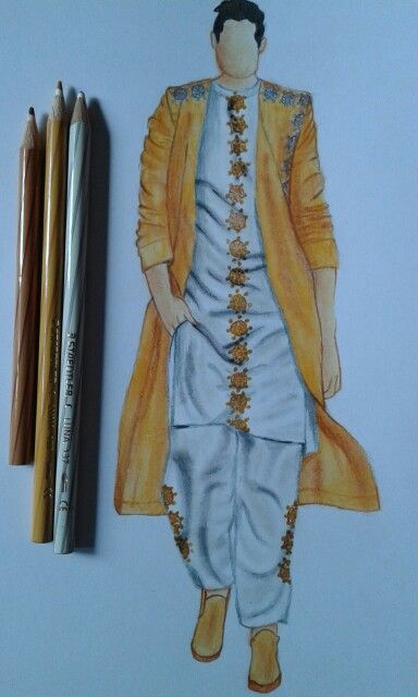 Highfashn illustratn by Priyanka Thakur Male Croqui, Groom Sketch, Traditional Dress For Boy, Mens Illustration, Wardrobe Nursery, Shiva Angry, Mood Board Fashion Inspiration, Stylish Boy Clothes, Theme Illustration