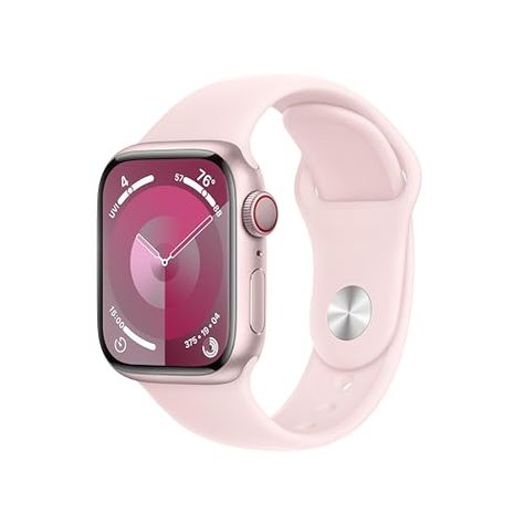 Apple Watch Series 9 [GPS + Cellular 41mm] Smartwatch with Pink Aluminum Case with Pink Sport Band S/M. Fitness Tracker, Blood Oxygen & ECG Apps, Always-On Retina Display Apple Fitness, Iphone Watch, Pink Sports, Retina Display, Workout Apps, Apple Products, Apple Watch Series, Fitness Tracker, Ipod Touch