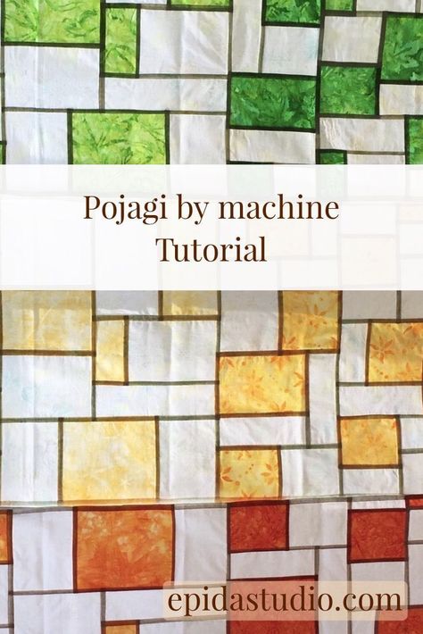 This is a modern interpretation of the ancient Korean art of pojagi. Use it to create window coverings that look like stained glass. Pojagi Tutorial How To Sew, Pojagi Tutorial, Ancient Korean Art, Pojagi Patchwork, Korean Pojagi, Korean Patchwork, Korean Crafts, Curtain Tutorial, Patchwork Curtains