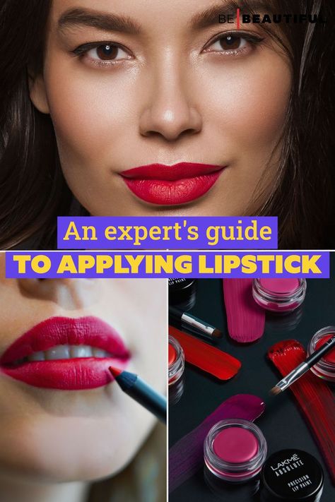 Applying lipstick like a pro Applying Lipstick, Apply Lipstick, Latest Makeup Trends, Fresh Makeup, Best Makeup Tips, How To Apply Lipstick, Lip Paint, Everyday Hacks, Latest Makeup