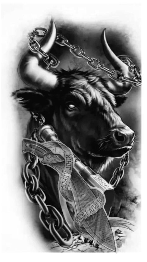 Bull Tattoo On Chest, Taurus Zodiac Tattoo Men, Bull Tattoo Men, Angry Bull Tattoo, Bull Tattoo Design For Men, Taurus Tattoo Men, Minotaur Tattoo, Bull Tattoo Design, Bulls Tattoo