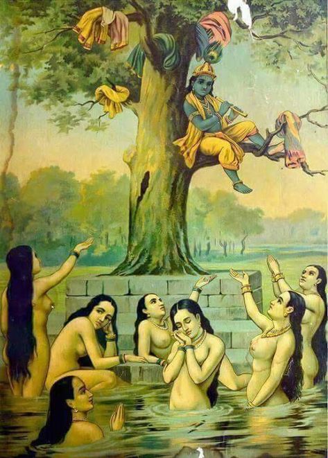 Foto Ravivarma Paintings, Ravi Varma, Raja Ravi Varma, Krishna Krishna, Indian Artwork, Yoga Studio Design, Krishna Drawing, Breakup Picture, Candle Burning