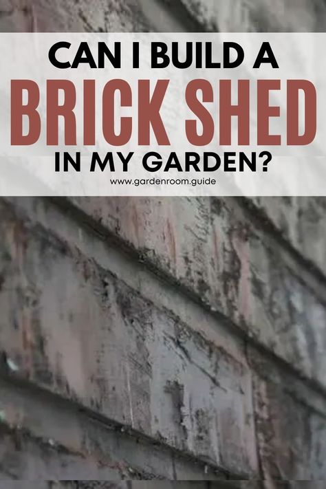 A brick shed in the garden creates a solid structure that’s ideal for storing furniture and equipment. Before starting construction, be sure to understand if planning permission is required. Brick Potting Shed, Brick Garden Shed, Brick Built Garden Room, Brick Shed Ideas, Brick Shed, Brick Face, Pallet Shed, Brick Garden, Bricks Diy