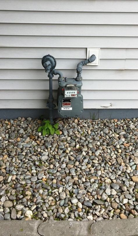 Gas Line Cover Up, Hide Gas Meter Ideas, Outdoor Electrical Box Cover, Utility Covers, Irrigation Pumps, Hiding Ugly, Gas Pipe, Diy Fence, Front Landscaping