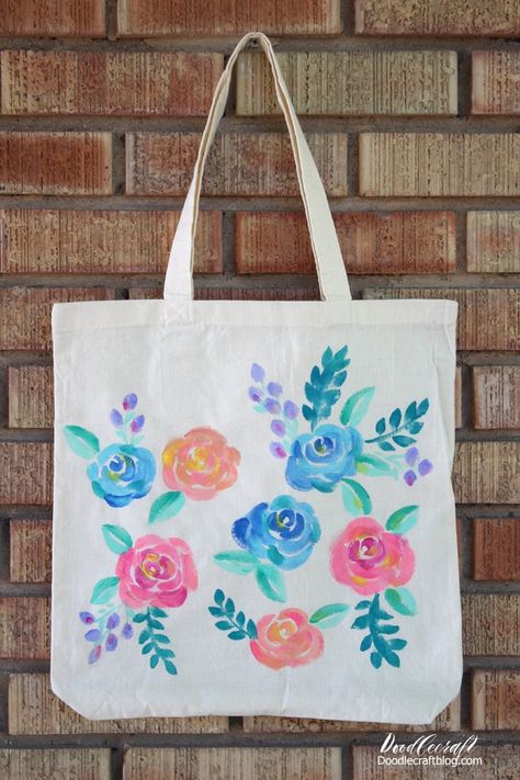 Diy Tote Bag Painting Ideas, Tote Bag Painting Ideas, Bag Painting Ideas, Painted Canvas Bags, Painted Tote Bag, Diy Totem, Tote Bag Painting, Tote Bag Diy, Illustration Art Inspiration