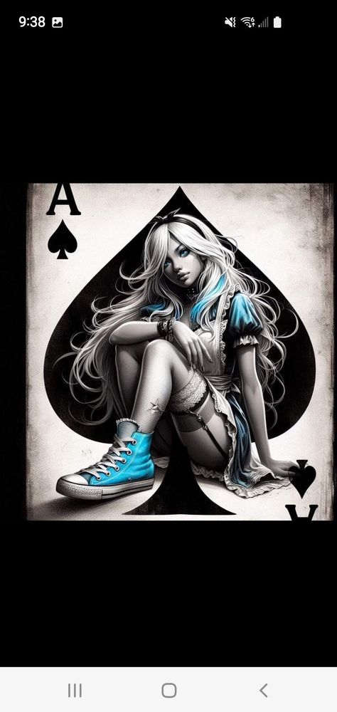 Alice In Wonderland Playing Cards Tattoo, Alice In Wonderland Cards Drawing, Dark Alice In Wonderland Art, Evil Alice In Wonderland, Digital Art Tutorial Photoshop, Gothic Alice In Wonderland, Rockabilly Artwork, Sugar Skull Art Drawing, Dark Disney Tattoo