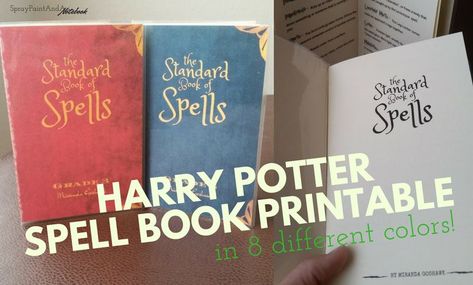 Spell Book Printable, Harry Potter Spell Book, Awesome Party Favors, Harry Potter Printables, Harry Potter Bedroom, Spell Books, Harry Potter Wizard, Harry Potter Spells, Theme Harry Potter