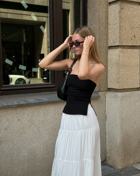 save this for a late summer look 🖤 #summerootd #outfitinspo #aesthetic #pinterestlook #pinterestgirl #scandistyle #summerstyle #summerlook #pinterestinspired White Skirt Outfit, White Skirt Outfits, Ootd Summer, Scandi Style, Skirt Outfit, White Skirt, Pinterest Girls, Summer Look, Late Summer