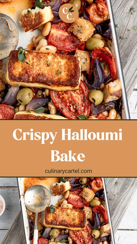 Sheet Pan Halloumi, Halloumi Tray Bake Recipes, Roasted Halloumi, Halloumi Bake, Halloumi Roasted Vegetables, Baked Halloumi, Roast Veggies, Red Onion Relish, Easy Bake