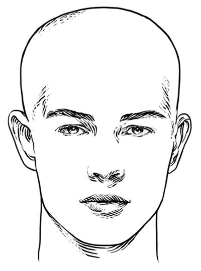 Diamond Face Shape - Men Male Face Shapes, Anatomy Head, Rectangle Face Shape, Rockabilly Makeup, Men Beards, Sketch Board, Rectangle Face, Round Face Men, Haircut For Face Shape