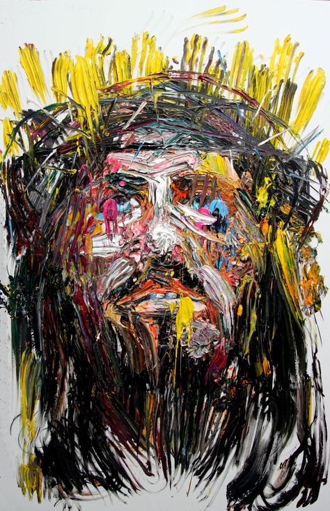 image-jesus on Behance Jesus Painting, Painting Oil, Abstract Expressionism, I Tried, Art Artist, Saatchi Art, Oil On Canvas, Communication, Original Paintings