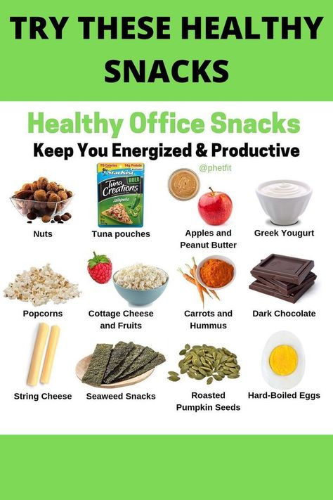 Healthy Office Snacks, Peanut Butter Popcorn, Healthy Office, Office Snacks, Seaweed Snacks, String Cheese, Healthy Work Snacks, Snacks For Work, Hard Boiled Eggs