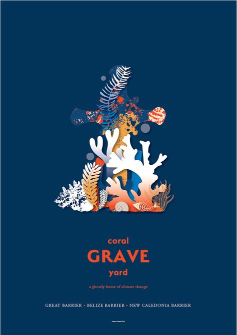 Wicked Problem - Coral Grave Yard on Behance Coral Bleaching Poster, Coral Bleaching Illustration, Coral Reef Graphic Design, Coral Bleaching Art, Coral Illustration Design, Coral Graphic Design, Sea Poster Design, Great Barrier Reef Coral, Coral Reef Bleaching