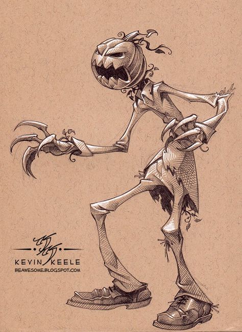 Kevin Keele, Arte Zombie, Otto Schmidt, Pumpkin Illustration, Promotional Poster, Zombie Art, Character Sketches, Be Awesome, Monster Art