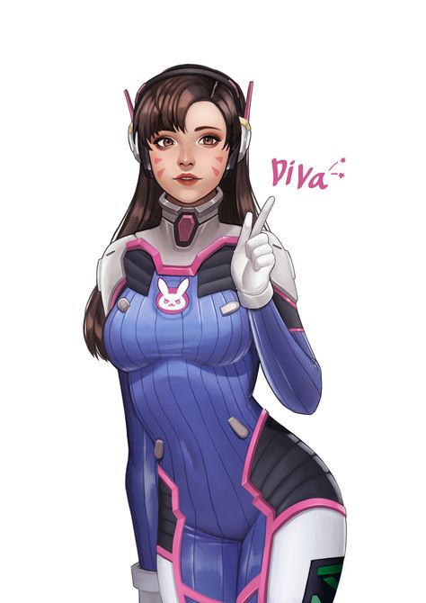 diva (fan art) - ha na song, woojung son (popoka) on ArtStation at https://www.artstation.com/artwork/BNgV4 Diva Overwatch, D.va Art, Overwatch Icons, Overwatch Drawings, D.va Overwatch, Overwatch Tracer, Overwatch Cosplay, Overwatch Fan Art, Comic Art Girls