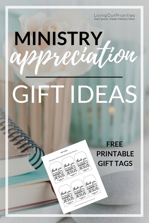 6 ministry appreciation gift ideas! FREE PRINTABLE GIFT TAG #ministryappreciation #giftideas #printablegifttags #freeprintablegifttags #returntheblessing #livingourpriorities Worship Team Appreciation Gifts, Catechist Appreciation Gifts, Church Appreciation Gifts, Kids Ministry Appreciation Gifts, Church Volunteer Gifts, Volunteer Bulletin Board Ideas, Gifts For Church Volunteers, Ministry Appreciation Gifts, Church Volunteer Appreciation Gifts