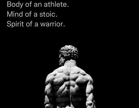 Stoic Mindset Quotes, Body Of An Athlete Mind Of A Stoic, You Vs You, Stoicism Tattoo Ideas, Stoic Tattoos For Men, Stoic Tattoo, Stoic Man, Sigma Wallpaper, Warrior Mentality