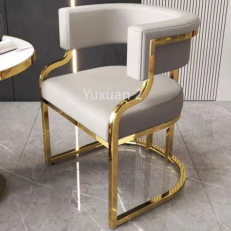 158.59US $ 50% OFF|Armchair Luxury Dining Chair Restaurant Hotel Throne Relax Dinning Chair Office Accent Chaise Salle A Manger Nordic Furniture| |   - AliExpress Bar Chairs Kitchen, Office Armchair, Luxury Dining Chair, Nordic Furniture, Relaxing Chair, Design Salon, Leather Seats, Luxury Dining, Chaise Design