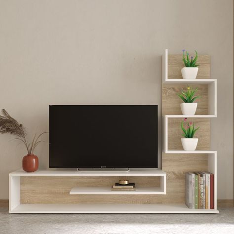 ¿Cuál es la forma más cómoda de tenerlo todo organizado? Este diseño de comedor Snake, en color roble sonoma y blanco mate, tiene todo lo que necesitas. Un mueble de tv que te ofrece diferentes espacios y estantes abiertos, para que puedas decorar, organizar y reformar tu comedor con muy poco. En la parte inferior, tendrás un espacio ideal para rellenar con tus revistas o libros favoritos. En el hueco del medio, podrás poner tu televisor de hasta 55 pulgadas y disfrutar de tus series favoritas. Ideas Para Decorar Comedor, Ideas Para Decorar Sala, Ideas Para Sala, Rose Gold Kitchen Accessories, Ideas Para La Casa, Mesa Tv, Rose Gold Kitchen, Living Room Entertainment Center, Living Room Entertainment