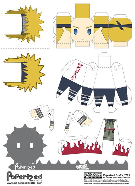 Origami Naruto, Paperized Crafts, Anime Crafts Diy, Minato Namikaze, Anime Paper, Paper Dolls Diy, Paper Doll Template, Papercraft Templates, Anime Crafts