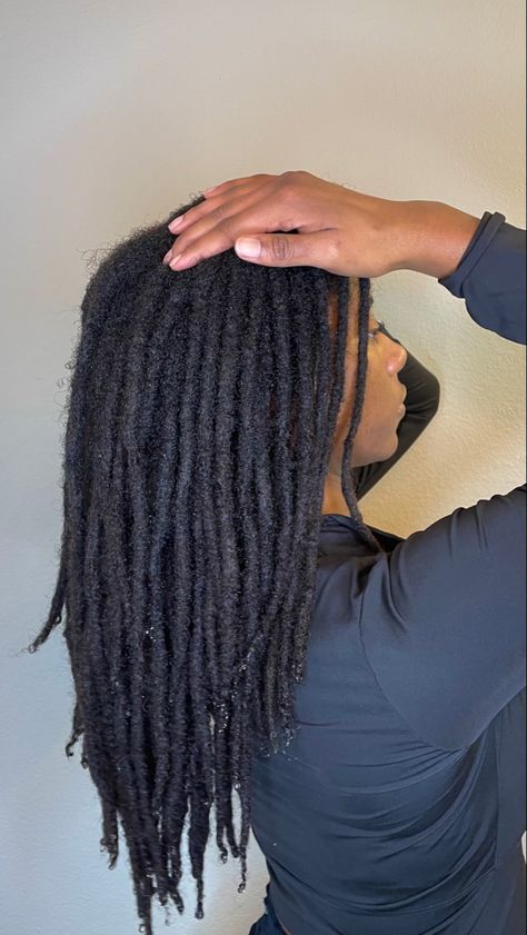 Black woman girl with locs black top black hair Dreads 4c Hair, Thick Long Locs, Long Locs Black Women, Locs 4c, 4c Locs, Locs Long, Loc Goddess, Thick Locs, Long Locs