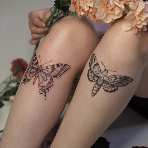 Butterfly Knee Tattoo, Butterfly Leg Tattoos, Butterfly Legs, Bite Mark, Tattoo S, Shin Tattoo, With Girlfriend, Witch Tattoo, Red Ink Tattoos