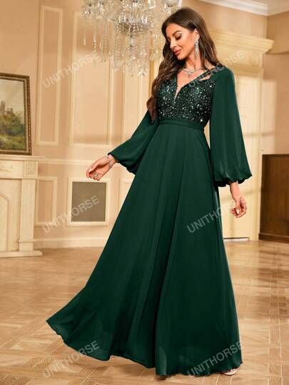 Green Prom Dress Long Sleeve, Emerald Green Prom Dress Long, Long Green Bridesmaid Dresses, Prom Dress Long Sleeve, Green Prom Dress Long, Emerald Green Bridesmaid Dresses, Emerald Green Prom Dress, Wedding Guest Gowns, Long Sleeve Bridesmaid Dress