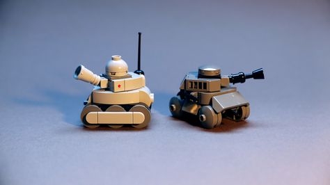 Lego Tank, Blender Ideas, Lego Soldiers, Tiny Tank, Lego Micro, Micro Lego, Lego System, Custom Tanks, Lego Bionicle