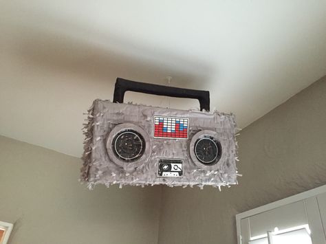 Boombox Pinata, Hip Hop Birthday Party, Hip Hop Birthday, 40 Birthday, Birthday Dinner Party, Hip Hop Party, 80s Theme, 13th Birthday Parties, Dj Party