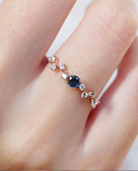 Sapphire Cluster Ring, Engagement Ring Sapphire, Blue Sapphire Diamond Ring, Diamond Ring Unique, Ring Blue Sapphire, Blue Sapphire Engagement Ring, Unique Diamond Rings, Ring Sapphire, Blue Sapphire Ring