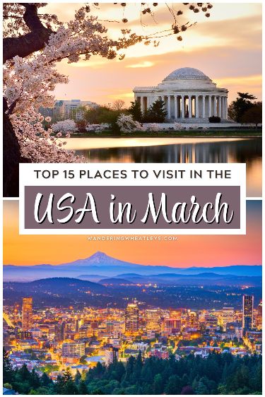 Best Us Cities To Visit, Warm Vacation Destinations, Us Cities To Visit, Usa Vacation Destinations, States To Visit, March Travel, Warm Vacation, Vacations In The Us, Best Places To Vacation