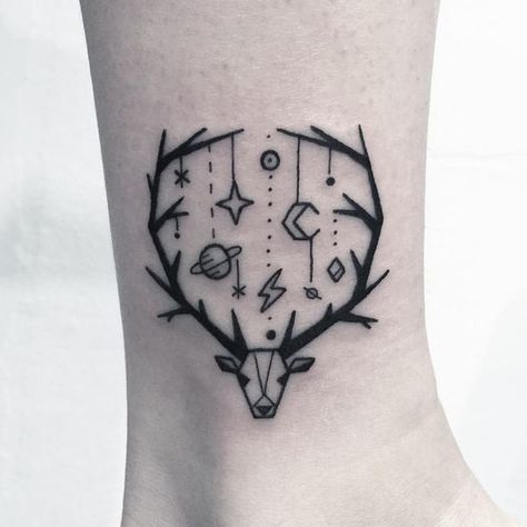 hipster tattoos ideas Tattoo Animal, Petit Tattoo, Unalome Tattoo, Deer Tattoo, 4 Tattoo, Tatuaje A Color, Girly Tattoos, Skin Art, Piercing Tattoo