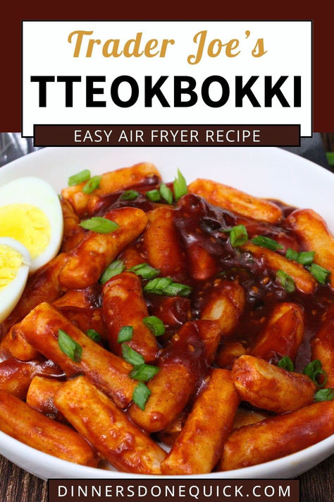 Craving a spicy, chewy treat? Try this easy Trader Joe’s Tteokbokki recipe made right in your air fryer! Perfect for a quick snack or a flavorful side dish, this Korean rice cake dish is loaded with a rich, spicy sauce that’s sure to satisfy. With just a few simple ingredients from Trader Joe’s, you can have this comforting dish ready in no time. Great for weeknights or when you’re short on time! #AirFryerTteokbokki #AirFryerRecipe #TraderJoesFinds #KoreanFood Trader Joe’s Rice Cakes, Korean Air Fryer Recipes, Air Fryer Rice Cakes, Trader Joes Recipes Easy, Korean Rice Cake Recipe, Tteokbokki Recipe Easy, Korean Rice Cakes, Tteokbokki Recipe, Easy Korean Recipes