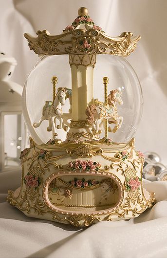 Fantasy Things, Water Globes, Gold Aesthetic, Princess Aesthetic, Snow Globe, Music Box, Girl Quotes, Carousel, Boxing