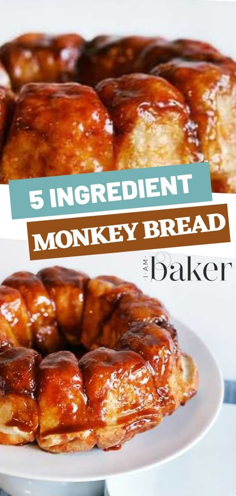 Monkey Bread With Butterscotch Pudding, Yummy Food For Breakfast, Crockpot Monkey Bread, Homemade Monkey Bread, Monkey Bread Recipe Easy, Cinnamon Monkey Bread, Food For Breakfast, Easy Monkey Bread, Frozen Dinner Rolls